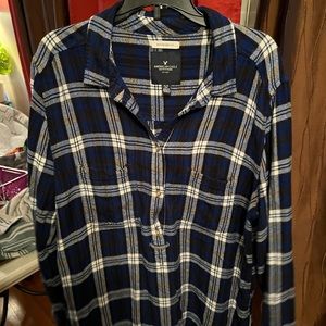 AMERICAN EAGLE OUTFITTERS Flannel Blue Top